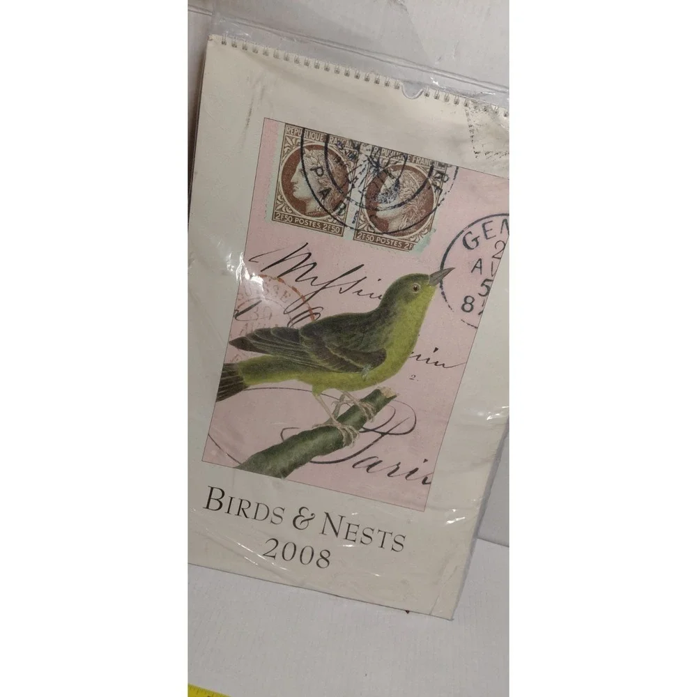 vintage collectible Birds & Nests 2008 Calendar artistic ornithology ephemera.